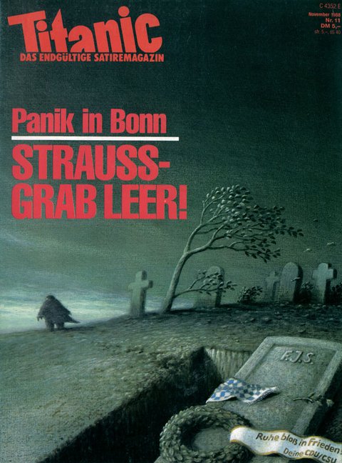 Panik in Bonn: Strauß-Grab leer! (11/88 Rückseite)