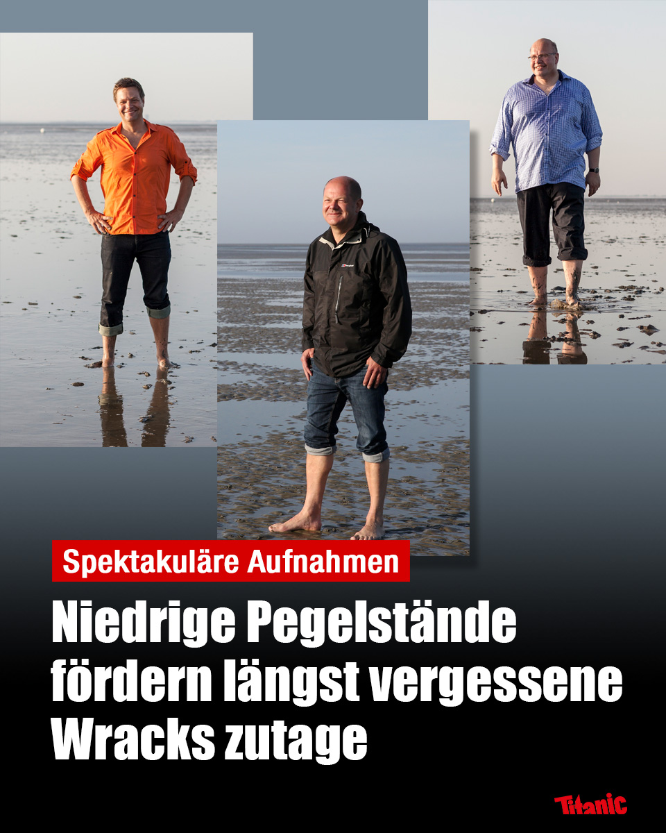 Spektakuläre Aufnahmen. Niedrige Pegelstände fördern längts vergessene Wracks zutage
