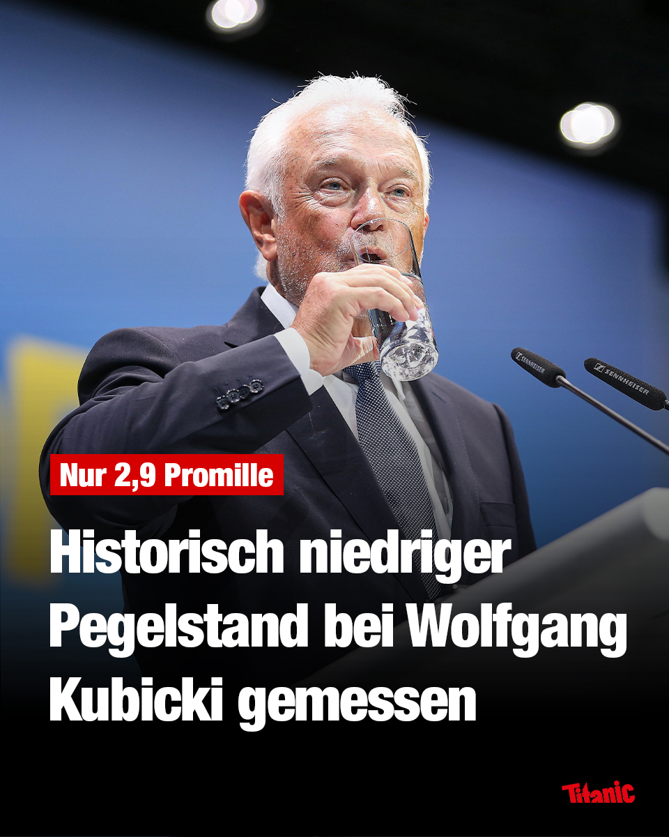 Nur 2,9 Promille Historisch niedriger Pegelstand bei Wolfgang Kubicki